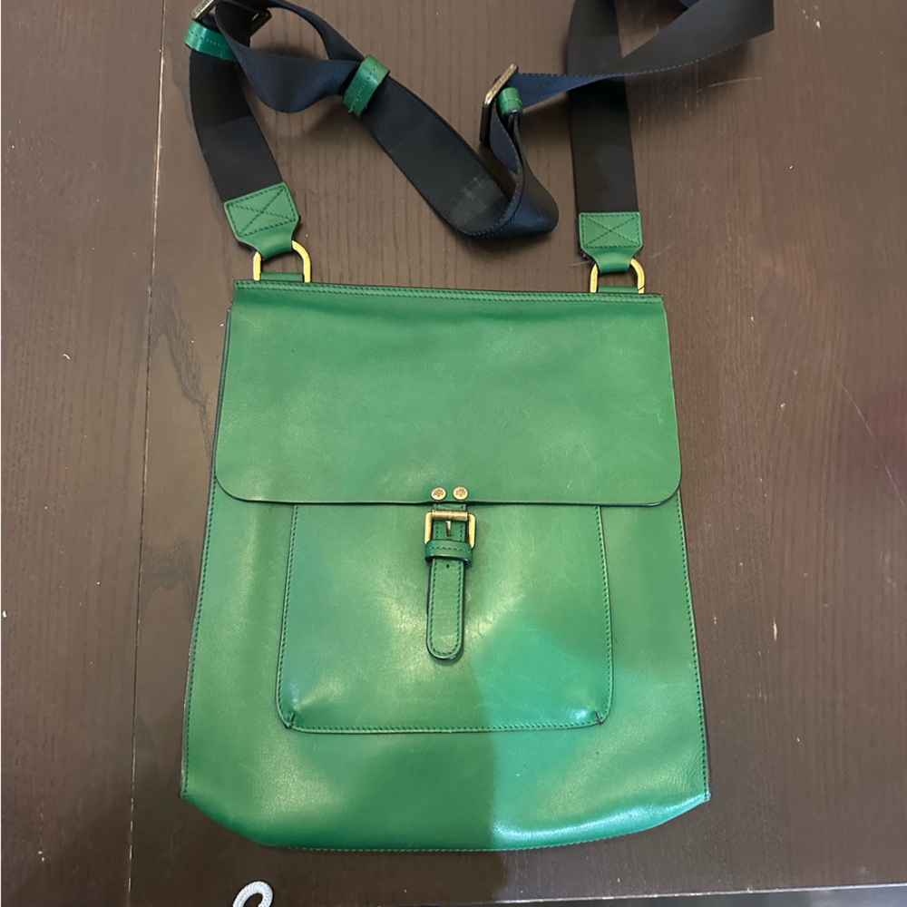 Mulberry Green Leather Messenger Bag